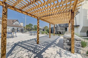 Wood frame pergola